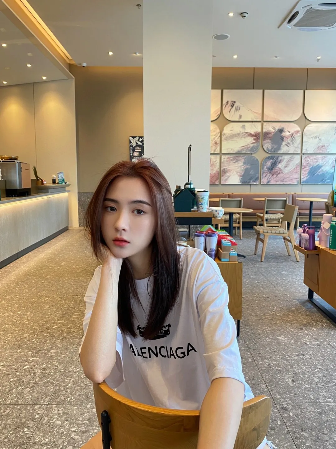 P80✨🔥 BALENCIAGA Paris lettering printed short-sleeved T-shirt, custom-woven and dyed 280g combed cotton heavyweight fabric, zero color difference in thread, perfect details, different from the current version on the market, welcome to compare, Same Style for men and women, must-sell in the picture above Color: White Black Size: 1 2 3 4